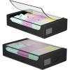 image:imageFDW Under Bed Storage Containers 2Pack Closet Organizers Foldable Storage Bins with Clear Window Storage Containers for Shoes and Books BlackBlack