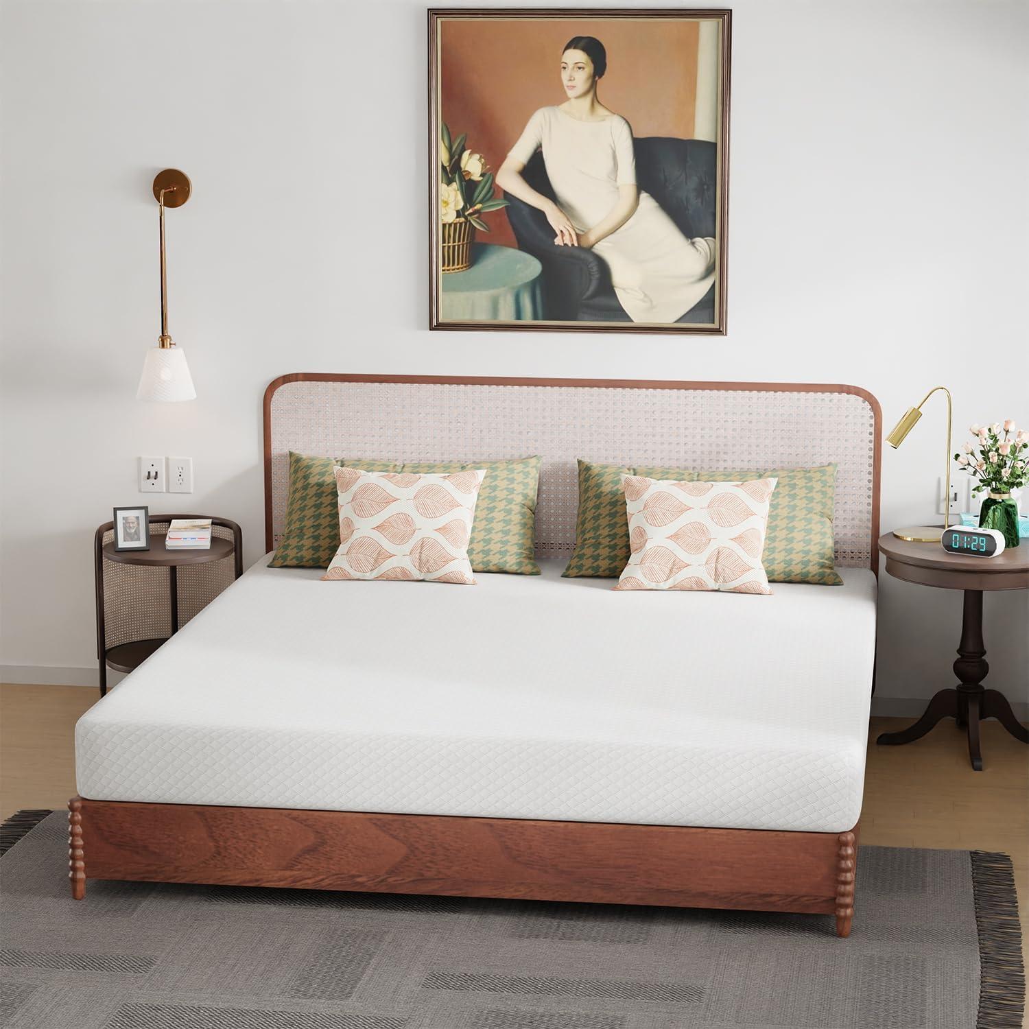 image:imageFDW 8 Inch King Mattress Gel Memory Foam Mattress for Cool Sleep amp Pressure Relief Medium Firm Mattresses CertiPURUS CertifiedBedinaBoxPressure Relieving 8 inch King