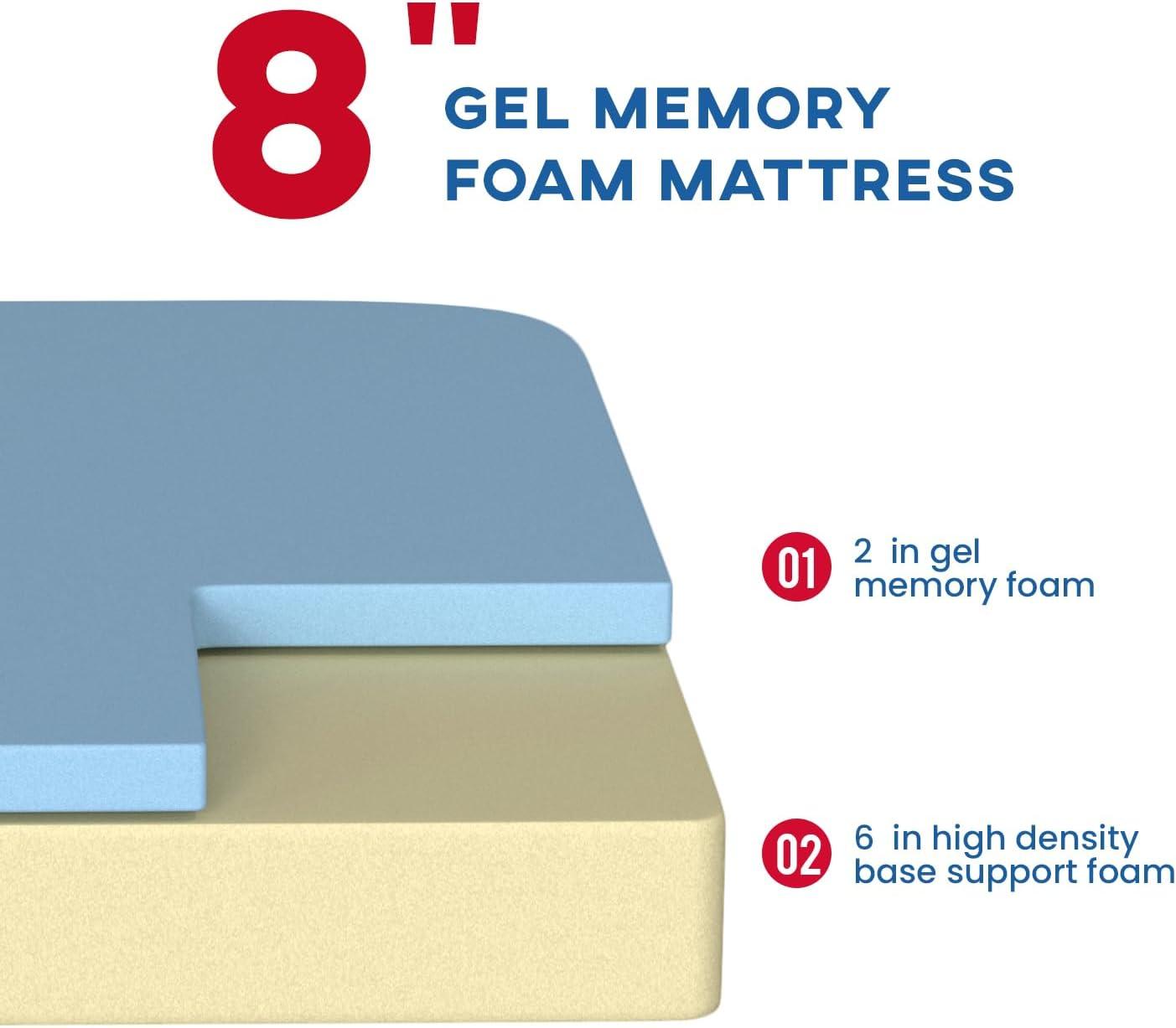 image:imageFDW 8 Inch King Mattress Gel Memory Foam Mattress for Cool Sleep amp Pressure Relief Medium Firm Mattresses CertiPURUS CertifiedBedinaBoxPressure Relieving 8 inch King