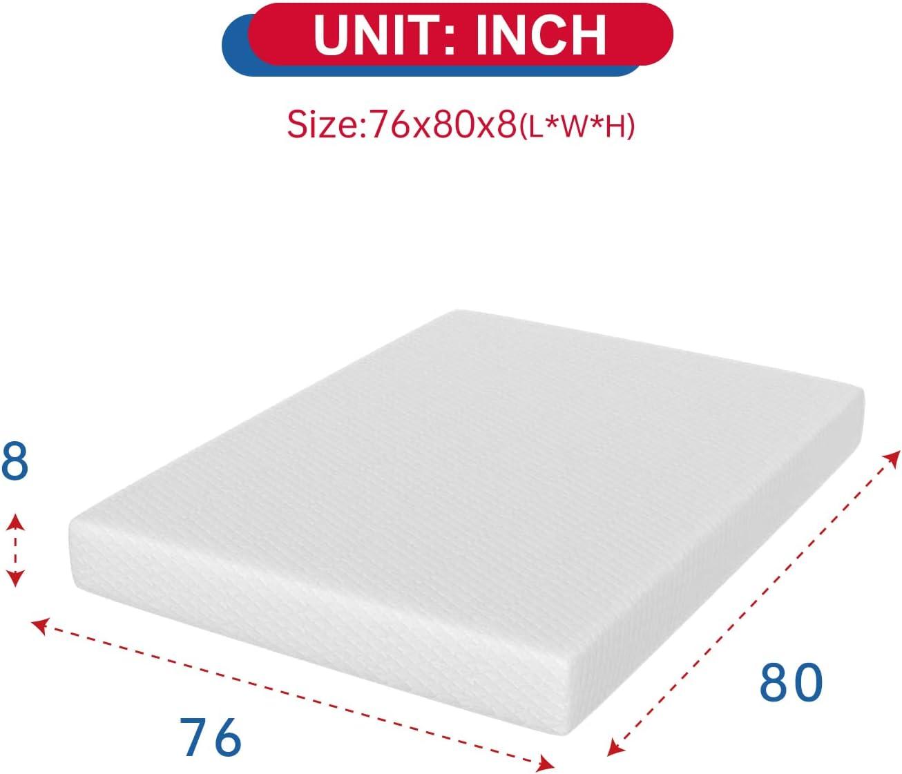 image:imageFDW 8 Inch King Mattress Gel Memory Foam Mattress for Cool Sleep amp Pressure Relief Medium Firm Mattresses CertiPURUS CertifiedBedinaBoxPressure Relieving 8 inch King