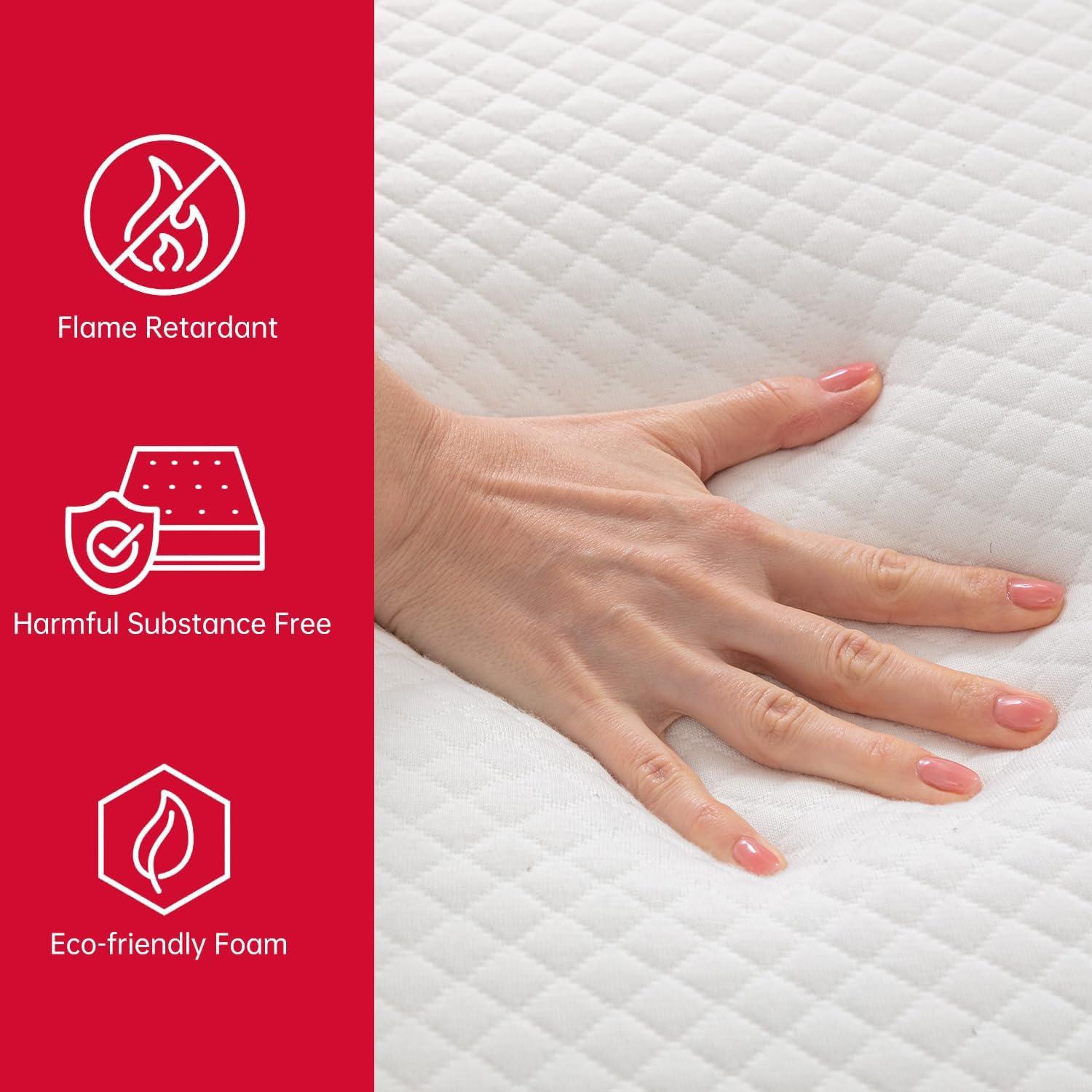 image:imageFDW 8 Inch King Mattress Gel Memory Foam Mattress for Cool Sleep amp Pressure Relief Medium Firm Mattresses CertiPURUS CertifiedBedinaBoxPressure Relieving 8 inch King