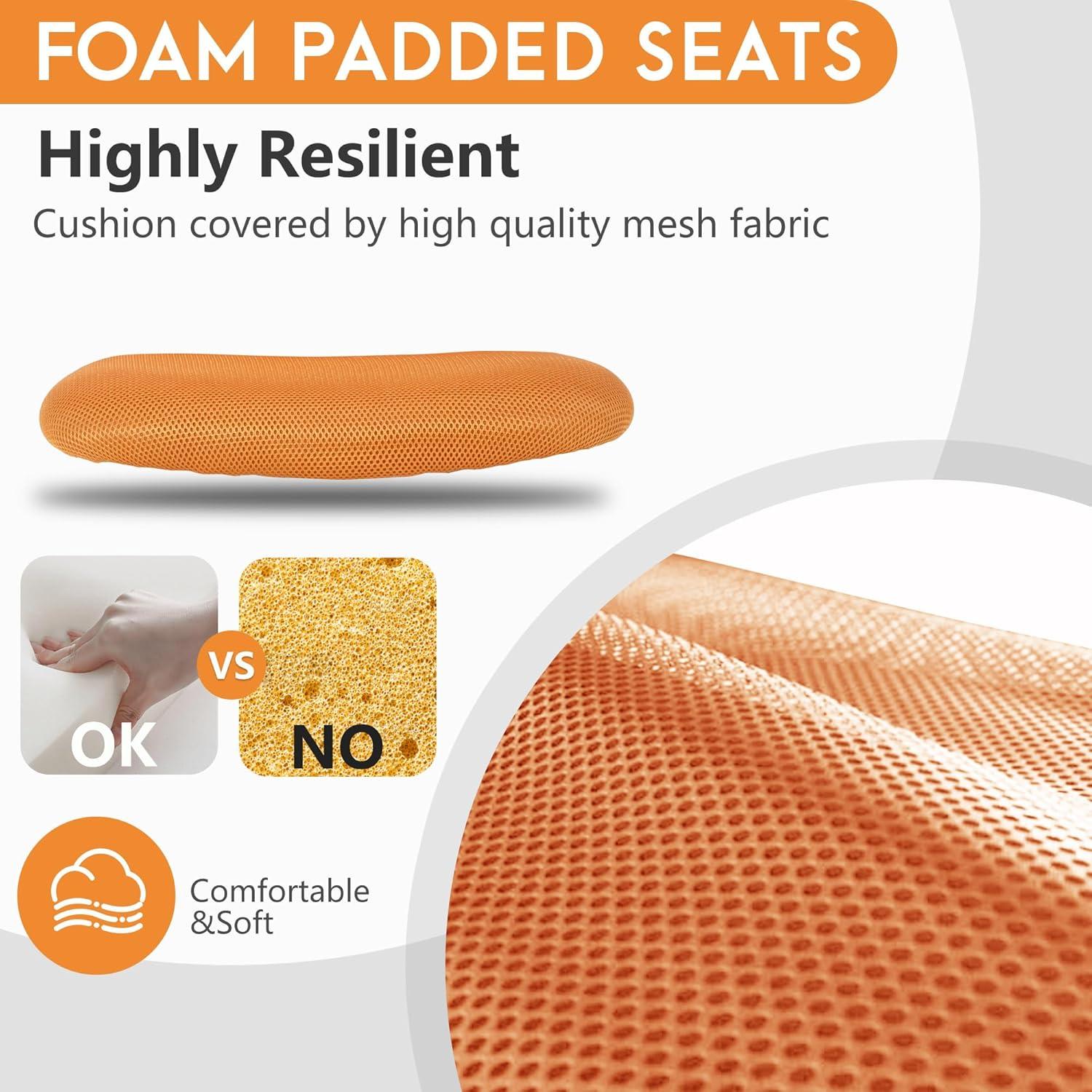 image:imageFDW Home Office Chair Mid Back Mesh Desk Chair Armless Computer Ergonomic Task Rolling Swivel Chair Back Support Adjustable Modern with Lumbar SupportBlueOrange