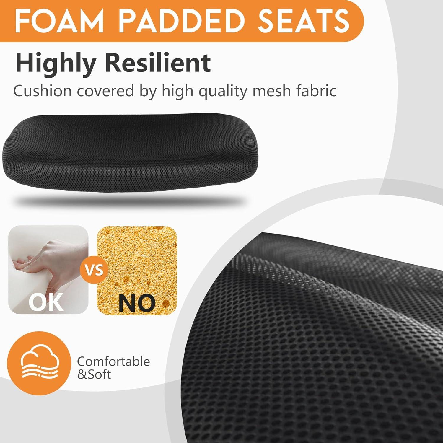 image:imageFDW Home Office Chair Mid Back Mesh Desk Chair Armless Computer Ergonomic Task Rolling Swivel Chair Back Support Adjustable Modern with Lumbar SupportBlueBlack