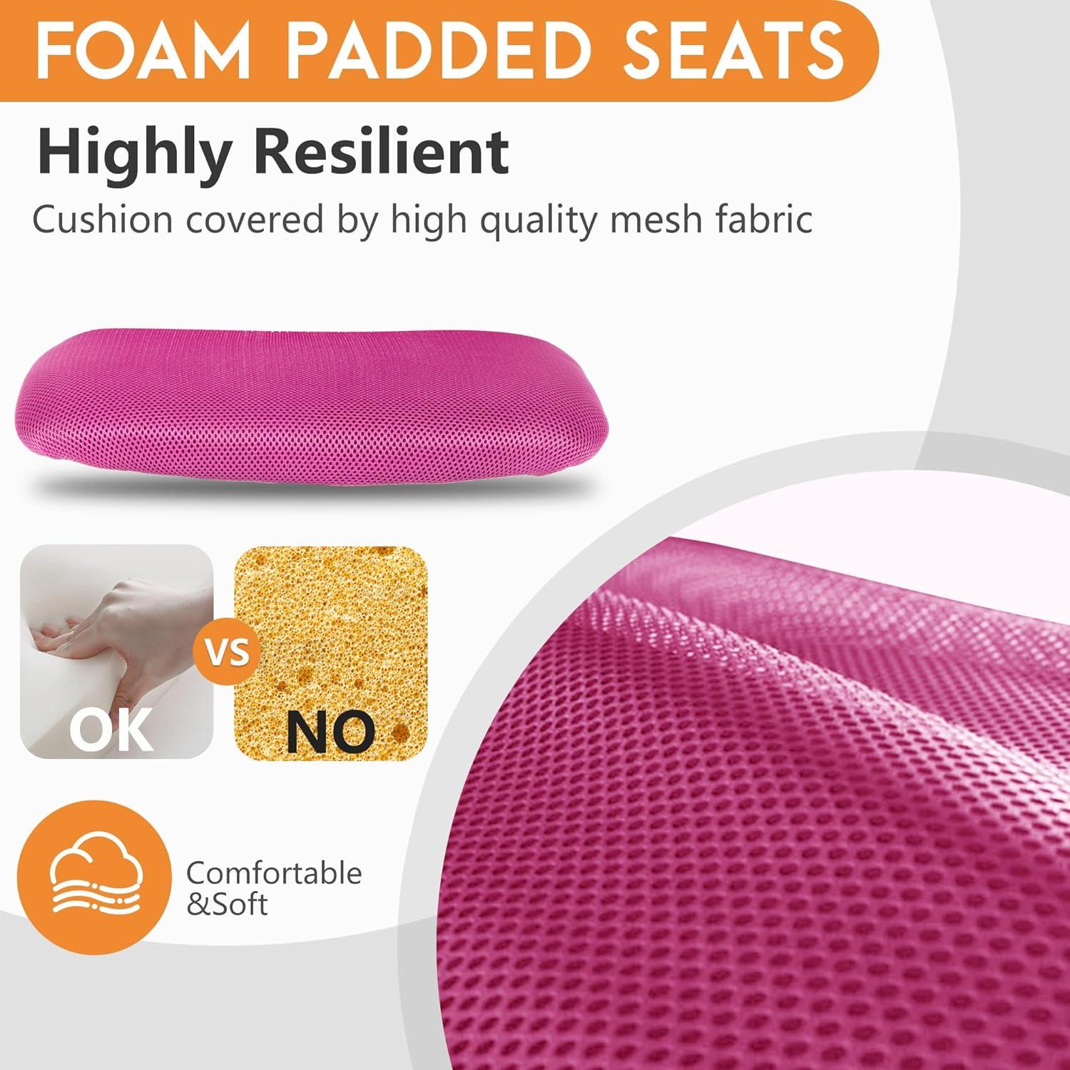 image:imageFDW Home Office Chair Mid Back Mesh Desk Chair Armless Computer Ergonomic Task Rolling Swivel Chair Back Support Adjustable Modern with Lumbar SupportBluePink