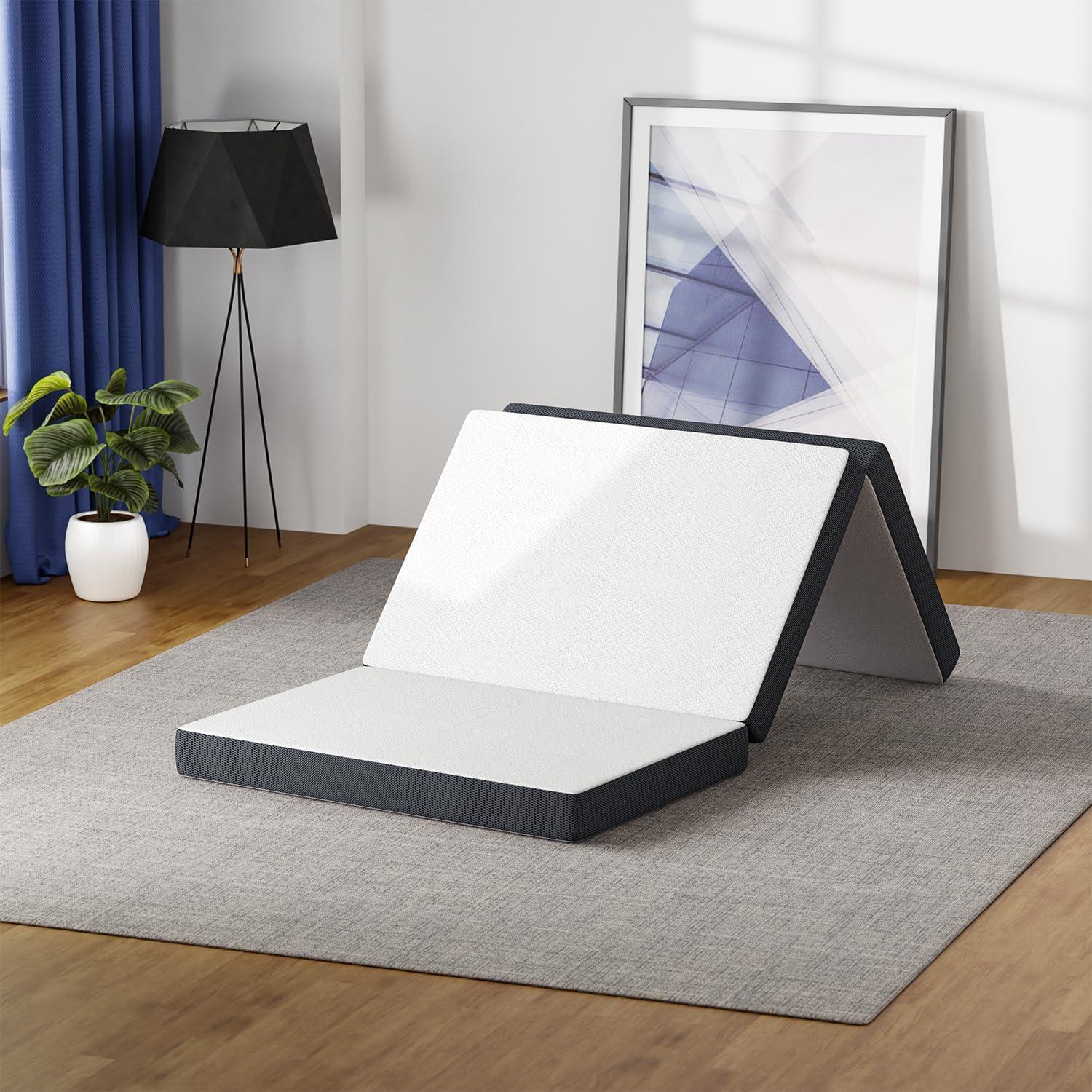 image:imageFDW MattressFoldable Mattress for Kids and AdultsMediumFirm Mattress with a Collapsible and Washable CoverSuitable for RV Travel Camping GuestQueenTwin XL