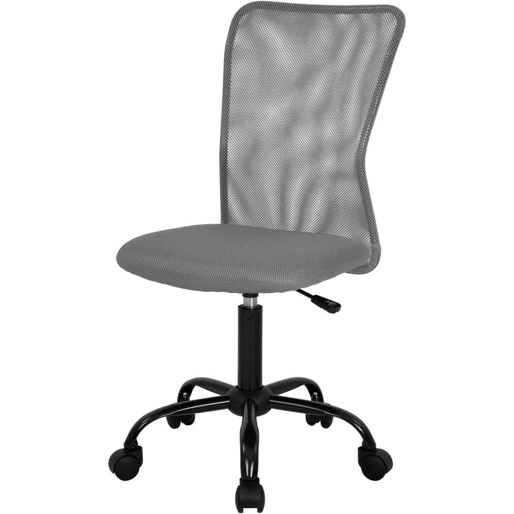 image:imageFDW Home Office Chair Mid Back Mesh Desk Chair Armless Computer Ergonomic Task Rolling Swivel Chair Back Support Adjustable Modern with Lumbar SupportBlueGrey