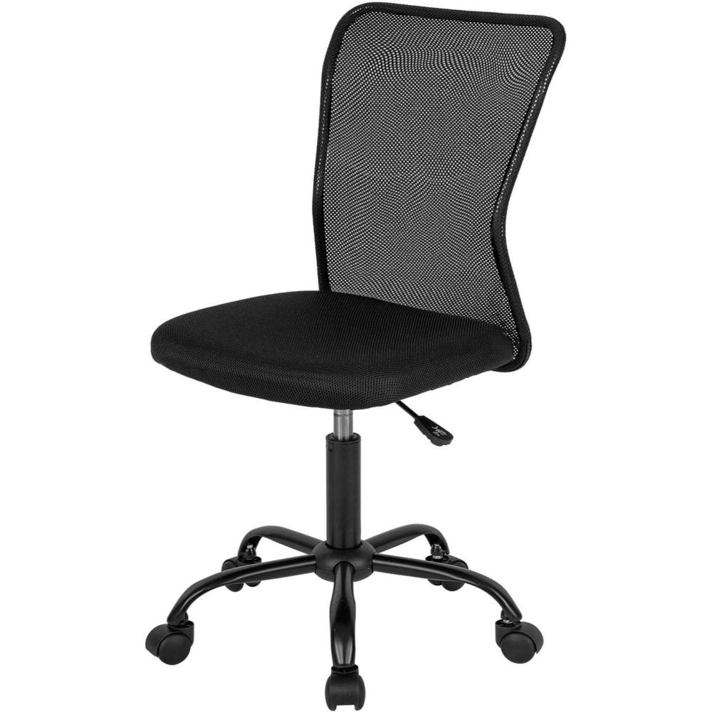 image:imageFDW Home Office Chair Mid Back Mesh Desk Chair Armless Computer Ergonomic Task Rolling Swivel Chair Back Support Adjustable Modern with Lumbar SupportBlueBlack