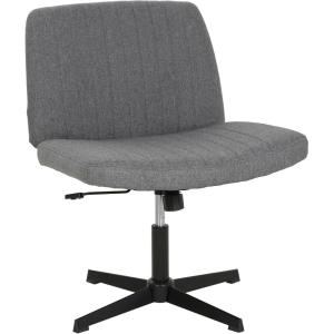 FDW Criss Cross Chair Armless Cross Legged Office Desk Chair Adjustable Swivel Ergonomic Gaming Chair No Wheels Backrest with Wide Seat Native Sponge Computer Task Vanity Chair for Home Office,Blue(Grey)
