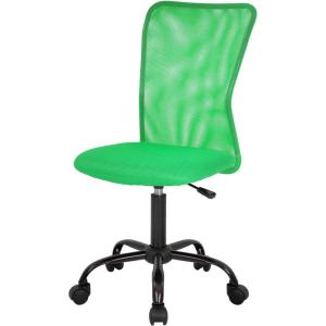 FDW Home Office Chair Mid Back Mesh Desk Chair Armless Computer Ergonomic Task Rolling Swivel Chair Back Support Adjustable Modern with Lumbar Support,Blue(Green)