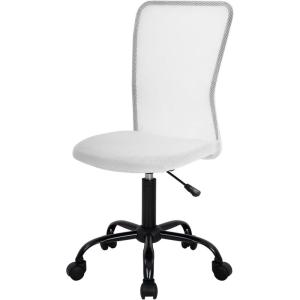 FDW Home Office Chair Mid Back Mesh Desk Chair Armless Computer Ergonomic Task Rolling Swivel Chair Back Support Adjustable Modern with Lumbar Support,Blue(White)