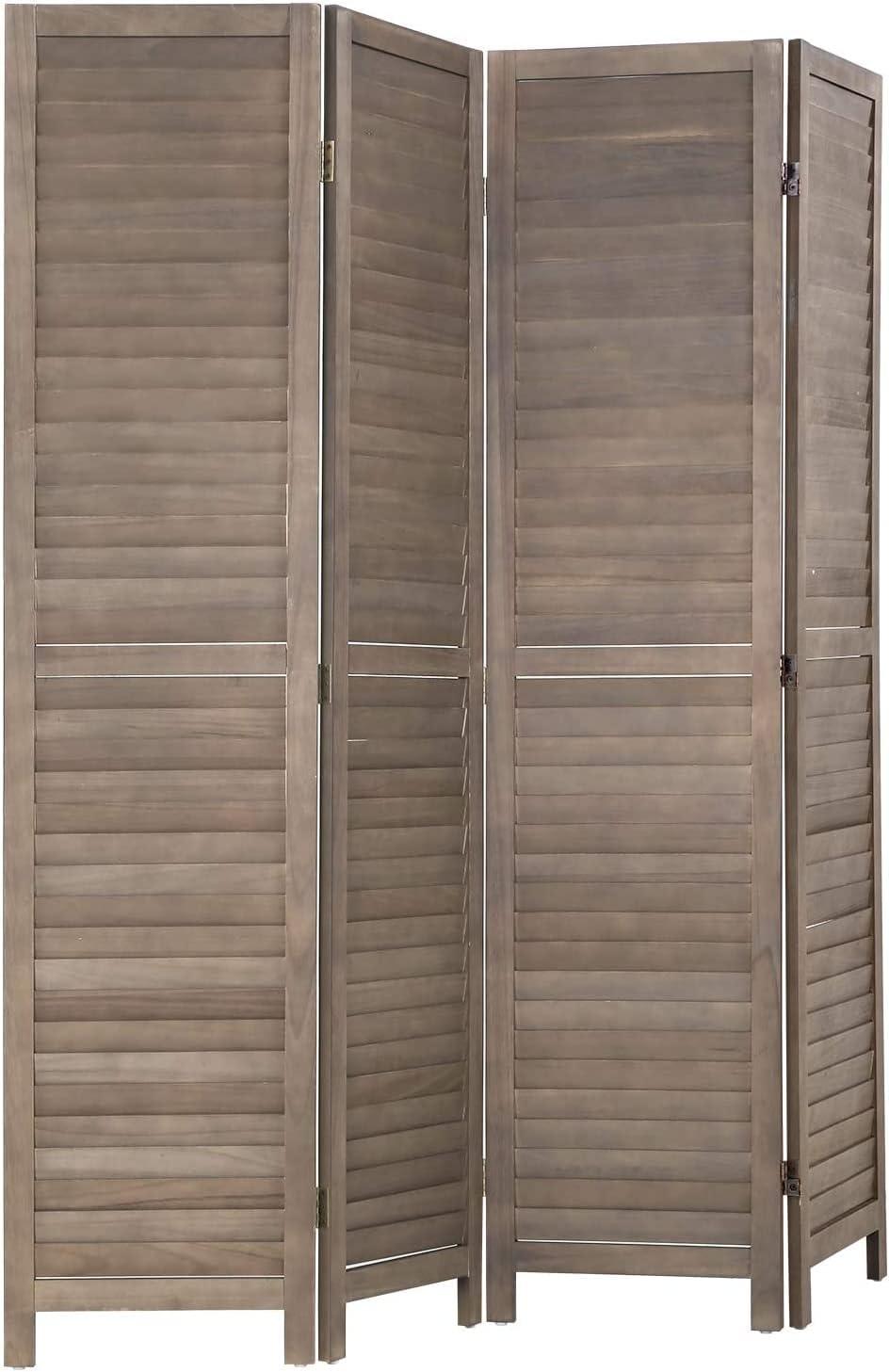 image:image3 Panel Wood Room Divider 43 Ft Tall Privacy Wall Divider 677 x 169 Each Panel Folding Wood Screen for Home Office Bedroom Restaurant BrownBrown