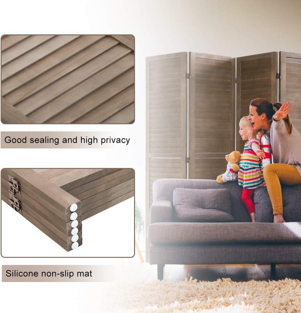 image:image3 Panel Wood Room Divider 43 Ft Tall Privacy Wall Divider 677 x 169 Each Panel Folding Wood Screen for Home Office Bedroom Restaurant BrownBrown