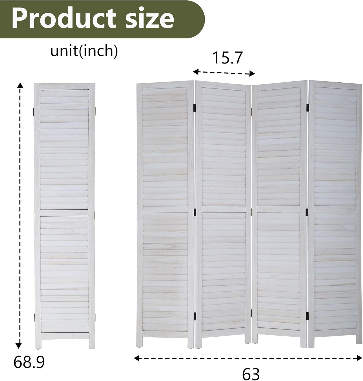 image:image3 Panel Wood Room Divider 43 Ft Tall Privacy Wall Divider 677 x 169 Each Panel Folding Wood Screen for Home Office Bedroom Restaurant BrownCream