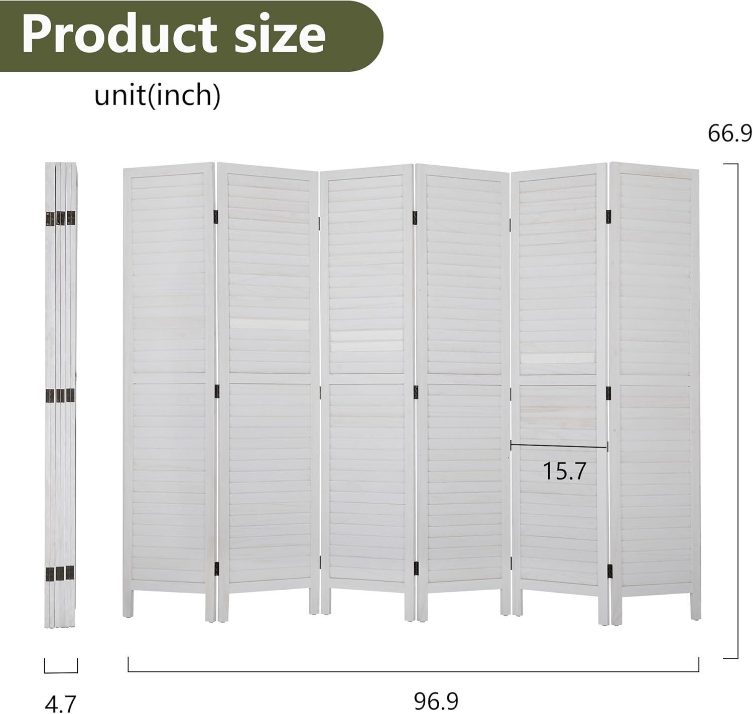 image:image3 Panel Wood Room Divider 43 Ft Tall Privacy Wall Divider 677 x 169 Each Panel Folding Wood Screen for Home Office Bedroom Restaurant BrownCream