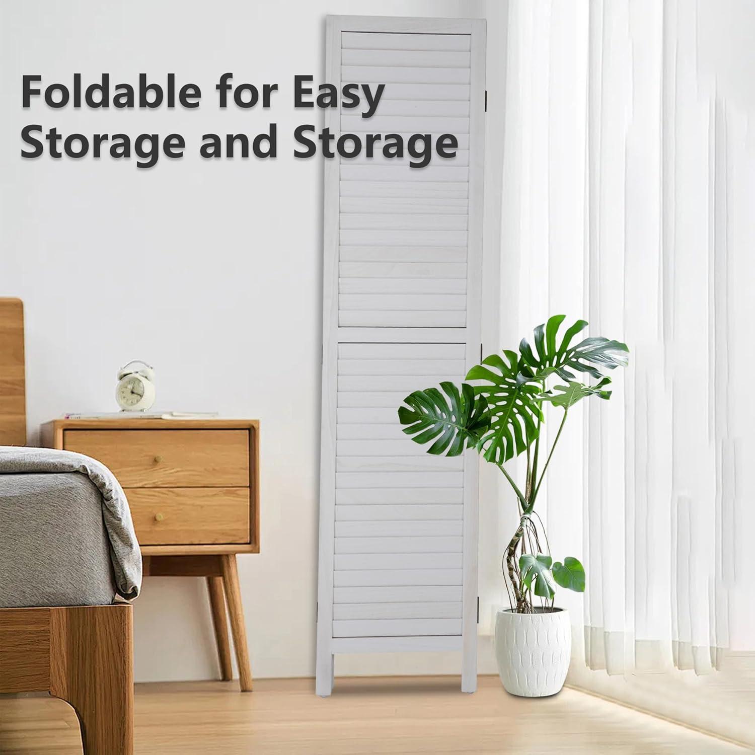 image:image3 Panel Wood Room Divider 43 Ft Tall Privacy Wall Divider 677 x 169 Each Panel Folding Wood Screen for Home Office Bedroom Restaurant BrownCream