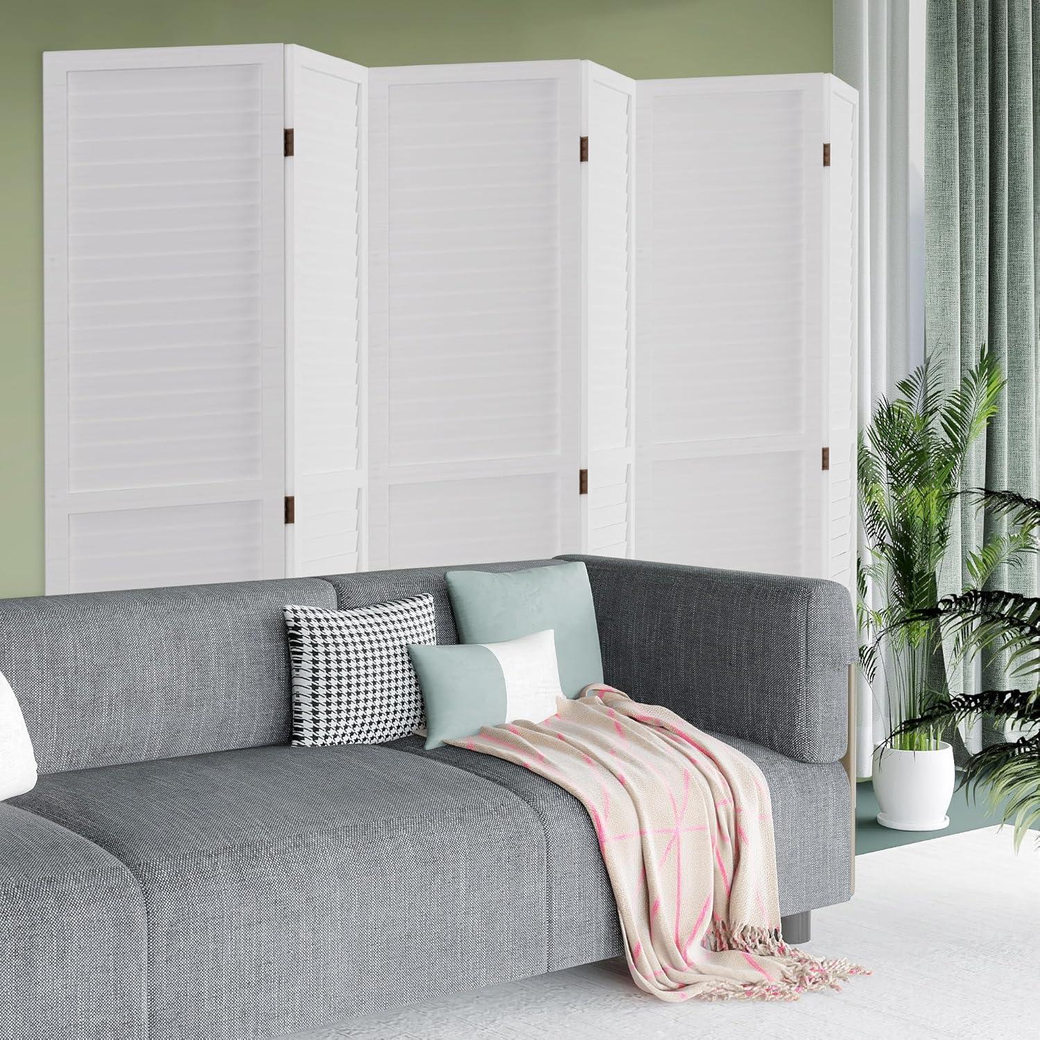 image:image3 Panel Wood Room Divider 43 Ft Tall Privacy Wall Divider 677 x 169 Each Panel Folding Wood Screen for Home Office Bedroom Restaurant BrownCream