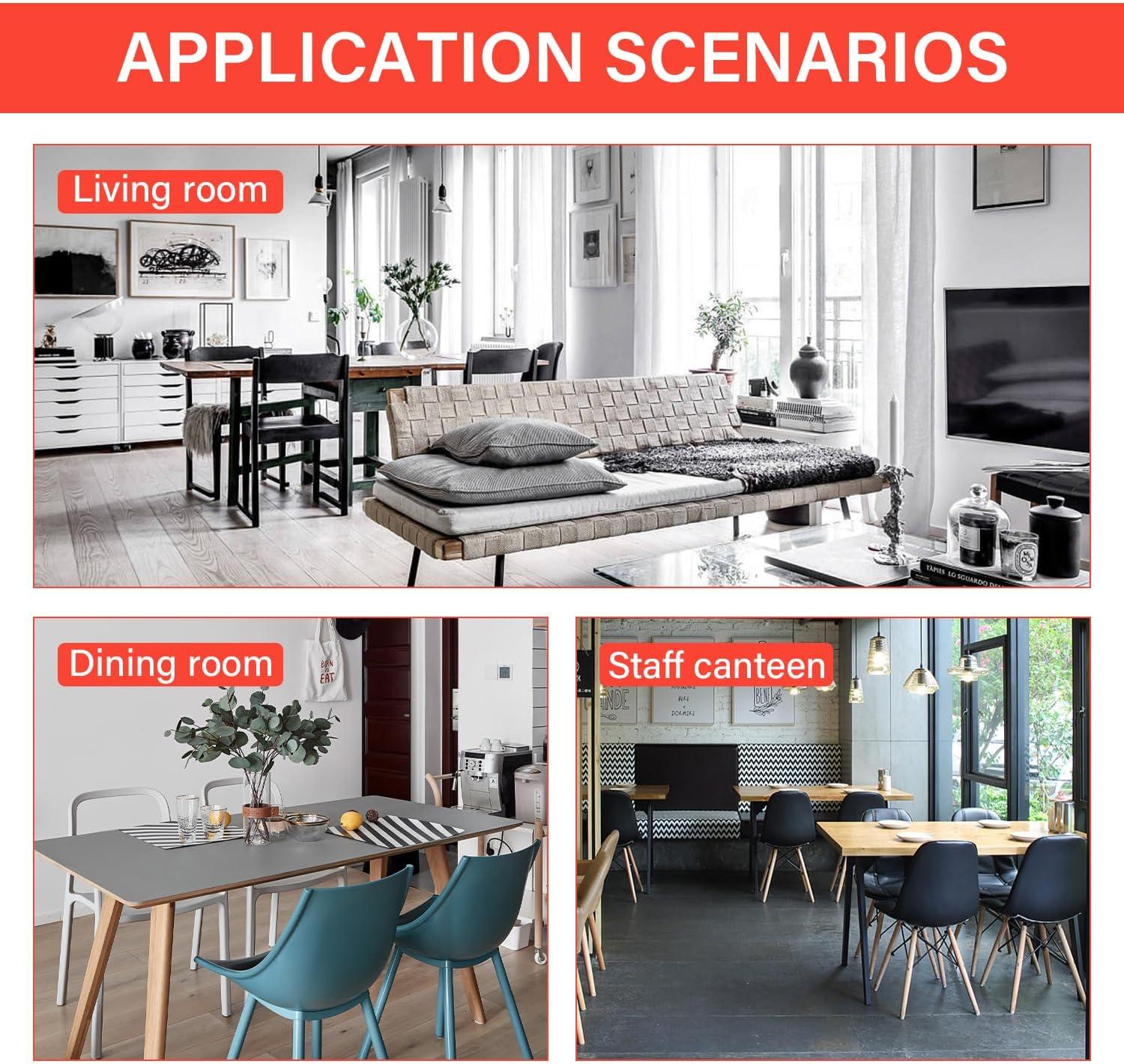 image:imageFDW 5Piece Dining Table Set Black Glass Kitchen Table with 4 Upholstered Chairs and Faux Leather Cushions SpaceSaving and Modern Design for Dining Room Easy to AssembleWhite Glass