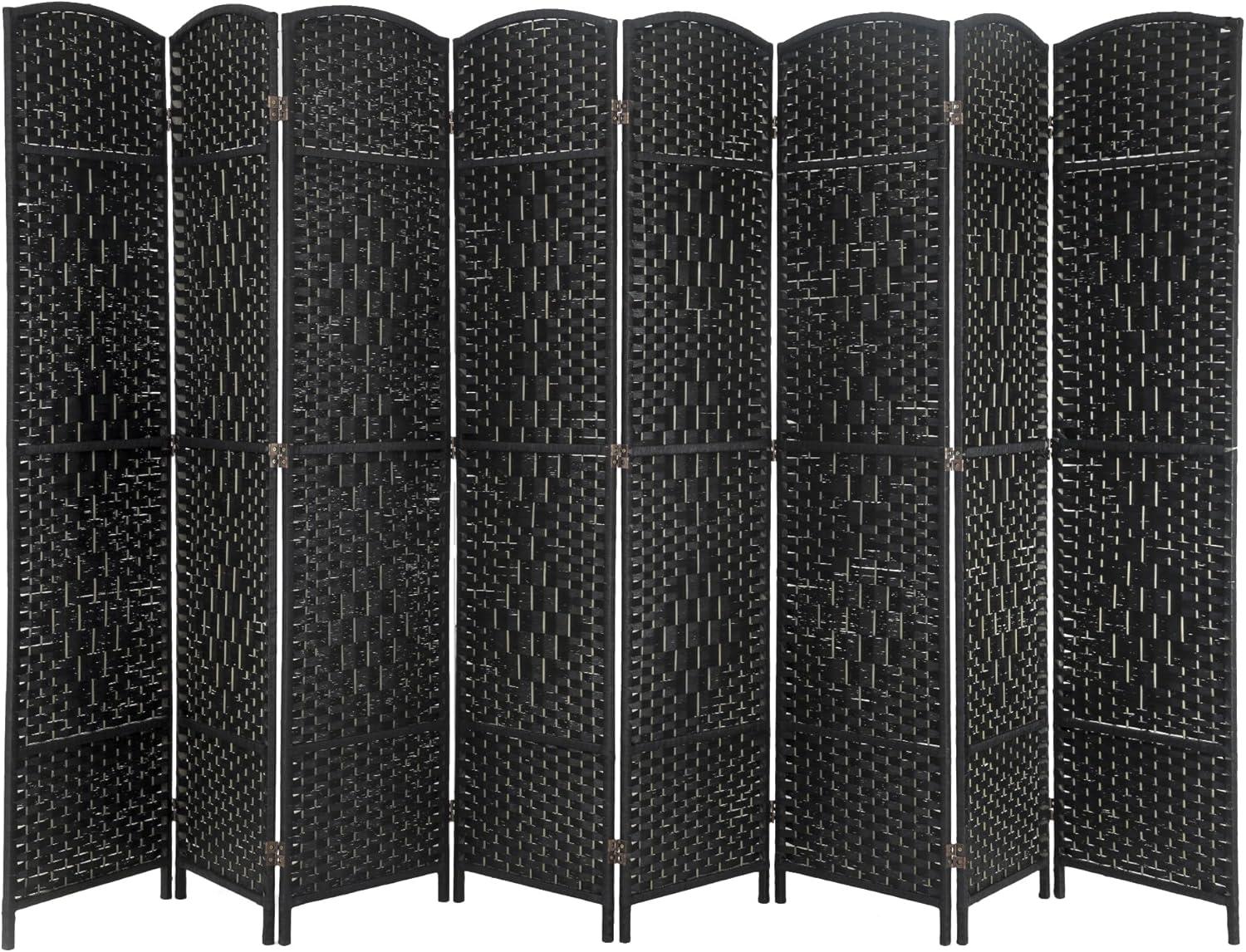 image:imageFDW Room Divider Folding Privacy Divider 6 Ft Indoor Wall Divider Portable Partition Wood Screen Brown 4 PanelBlack