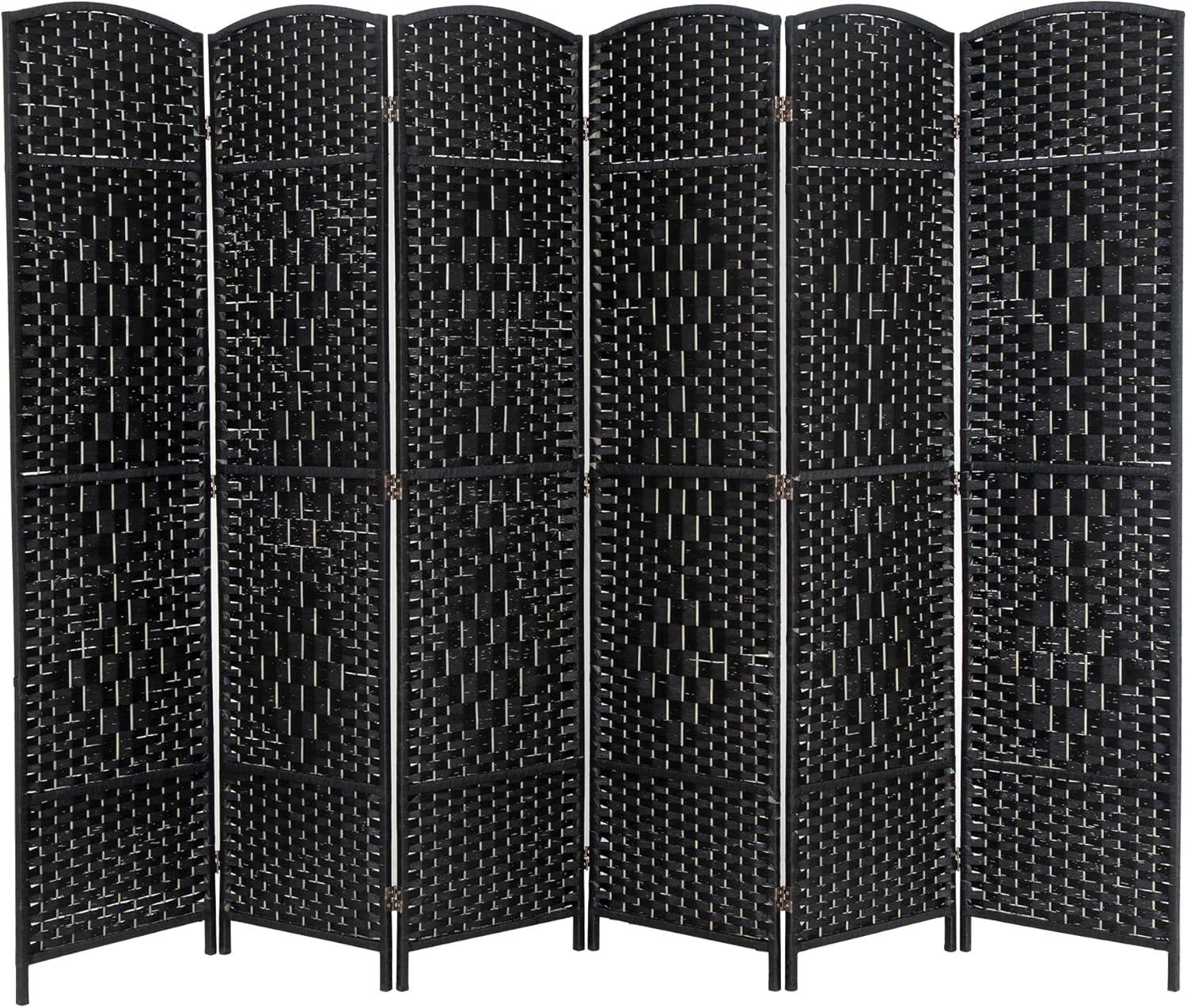 image:imageFDW Room Divider Folding Privacy Divider 6 Ft Indoor Wall Divider Portable Partition Wood Screen Brown 4 PanelBlack