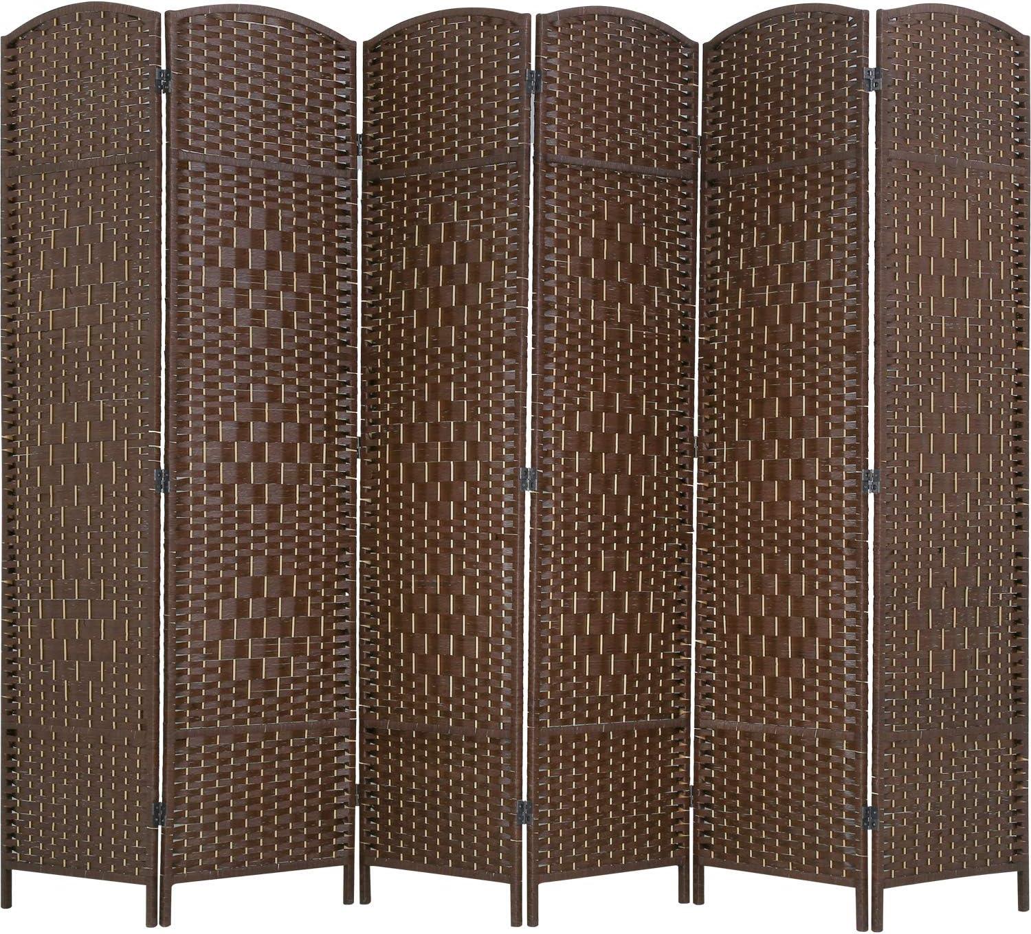 image:imageFDW Room Divider Folding Privacy Divider 6 Ft Indoor Wall Divider Portable Partition Wood Screen Brown 4 PanelBrown