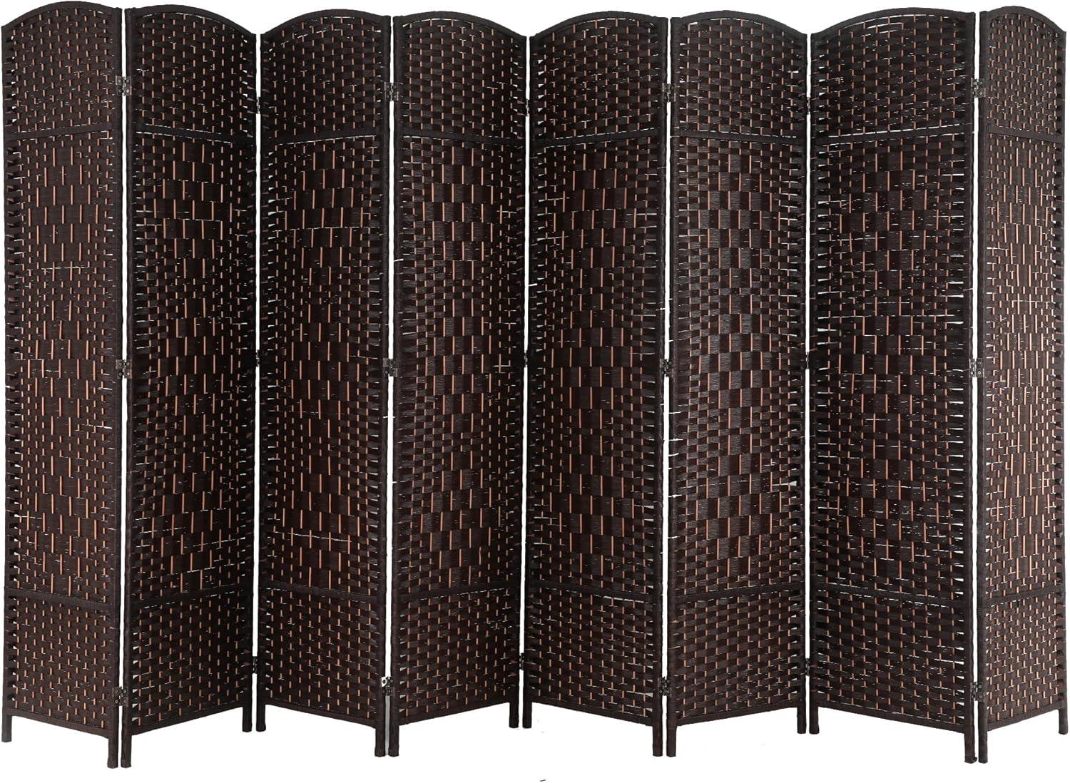 image:imageFDW Room Divider Folding Privacy Divider 6 Ft Indoor Wall Divider Portable Partition Wood Screen Brown 4 PanelBrown