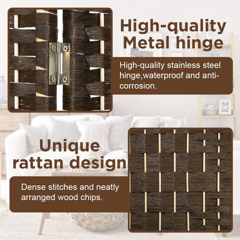 image:imageRoom Divider 6 Panel Room Screen Divider Folding Portable partition Screen Wood with Removable Storage Shelves Colour BrownBrown