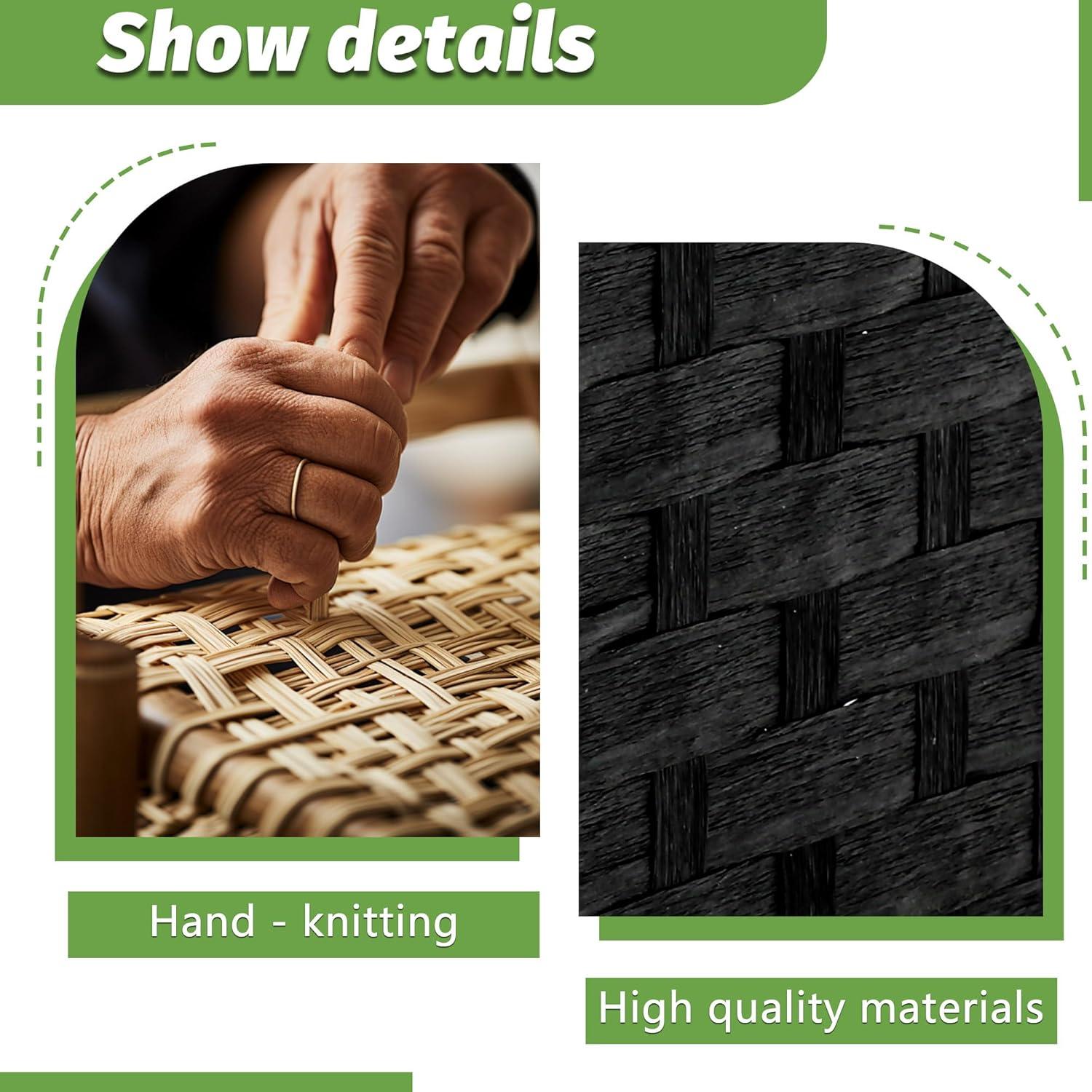 image:imageRoom Divider Wood Screen Wood Mesh Woven Design Room Screen Divider Folding Portable Partition Screen Screen Wood for Home Office 4 Panel GrayCoal Black