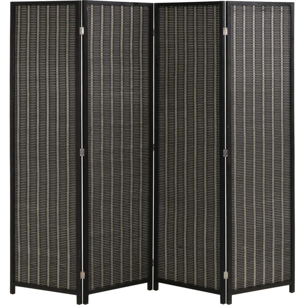 image:imageFDW Bamboo Room Divider Folding Privacy Wooden Screen 4 Panel 72 Inches High 177 Inches Wide Room Divider for Bedroom Office StudyNaturalBlack