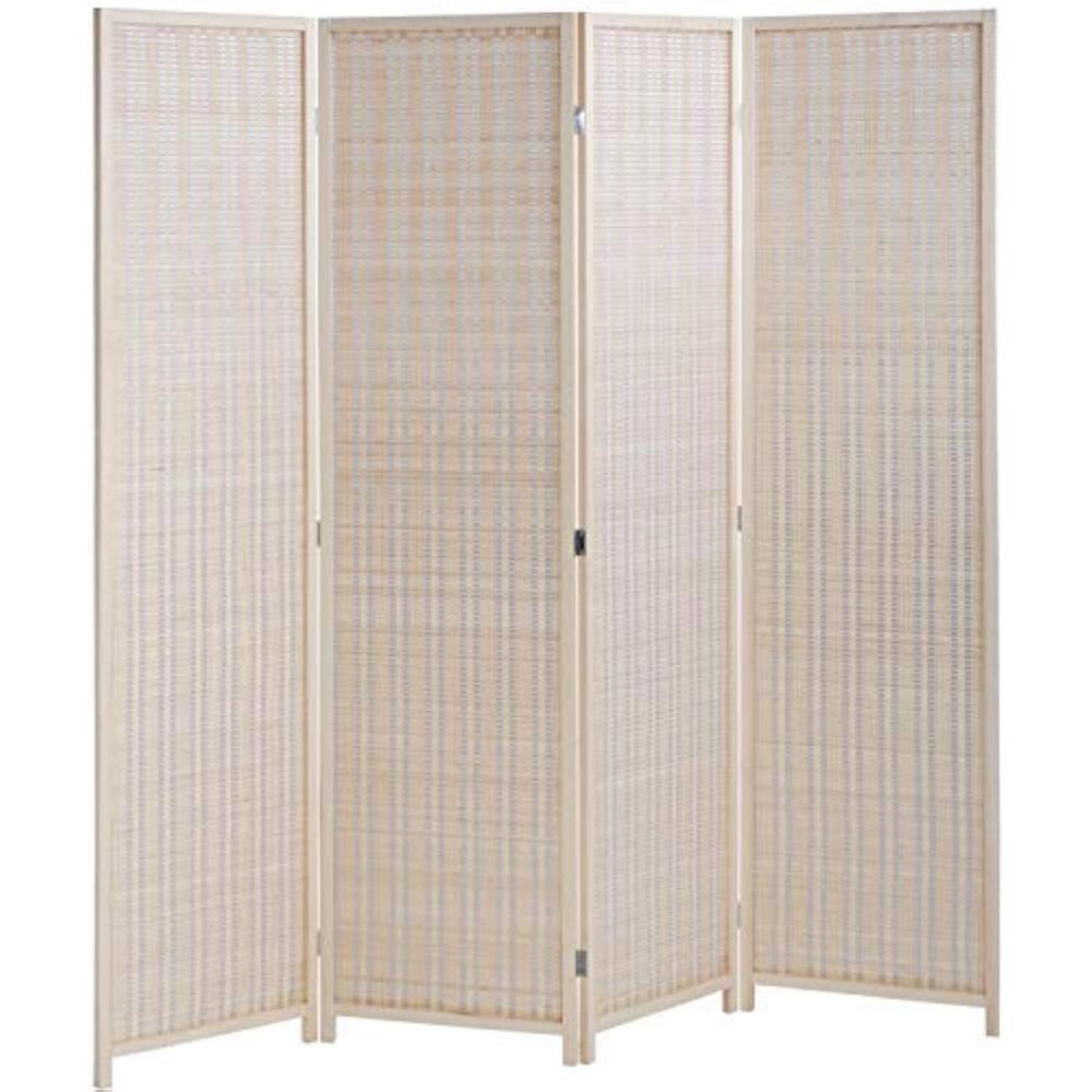 image:imageFDW Bamboo Room Divider Folding Privacy Wooden Screen 4 Panel 72 Inches High 177 Inches Wide Room Divider for Bedroom Office StudyNaturalNatural