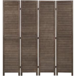 3 Panel Wood Room Divider 4.3 Ft Tall Privacy Wall Divider 67.7″ x 16.9″ Each Panel Folding Wood Screen for Home Office Bedroom Restaurant （Brown）(Dark Brown)