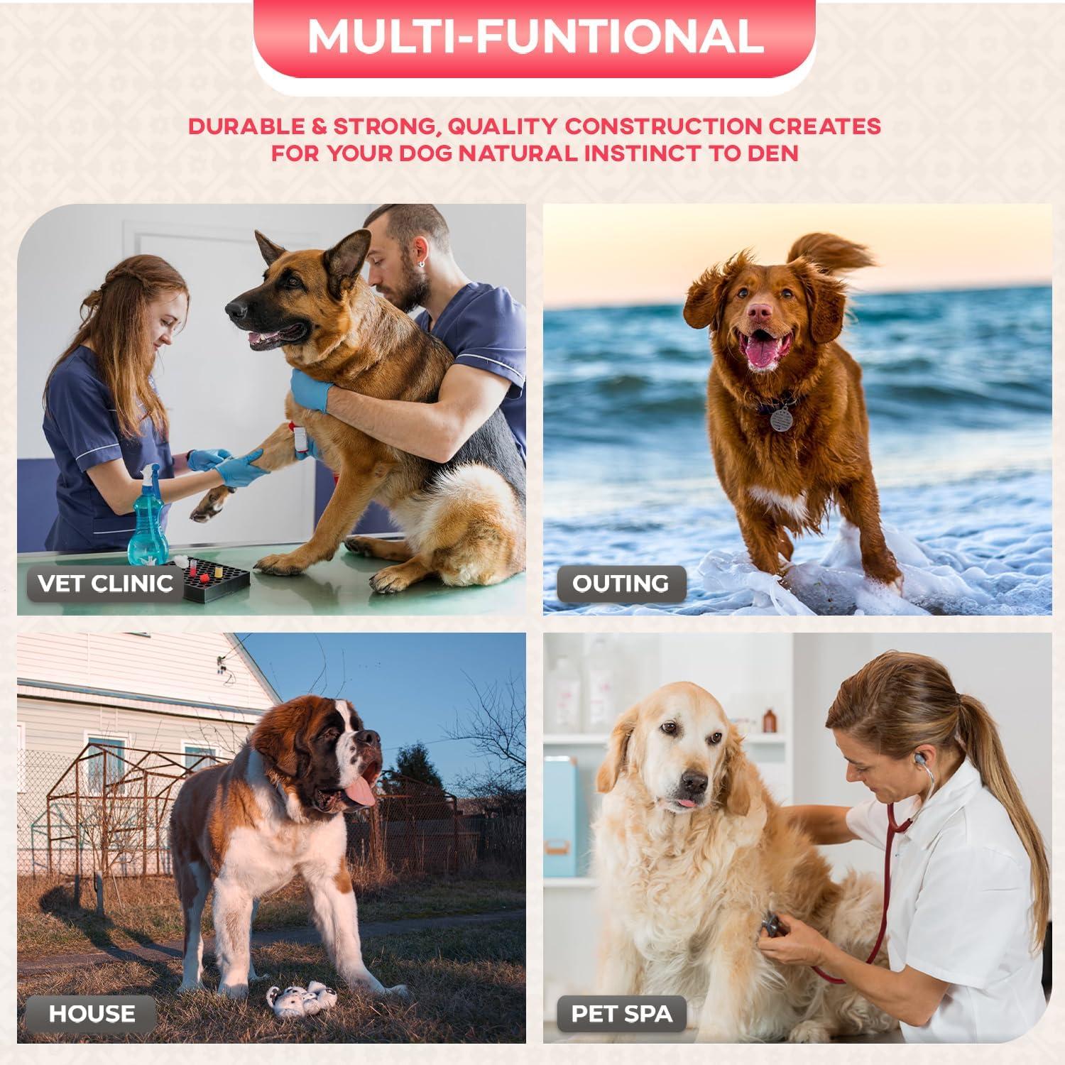 image:imageFDW Dog Crate Dog Kennel Cage with Double Door36 inch Folding Metal Wire Dog Cage with Removable TrayampDivider PanelPet Crate for Medium DogsPinkPink