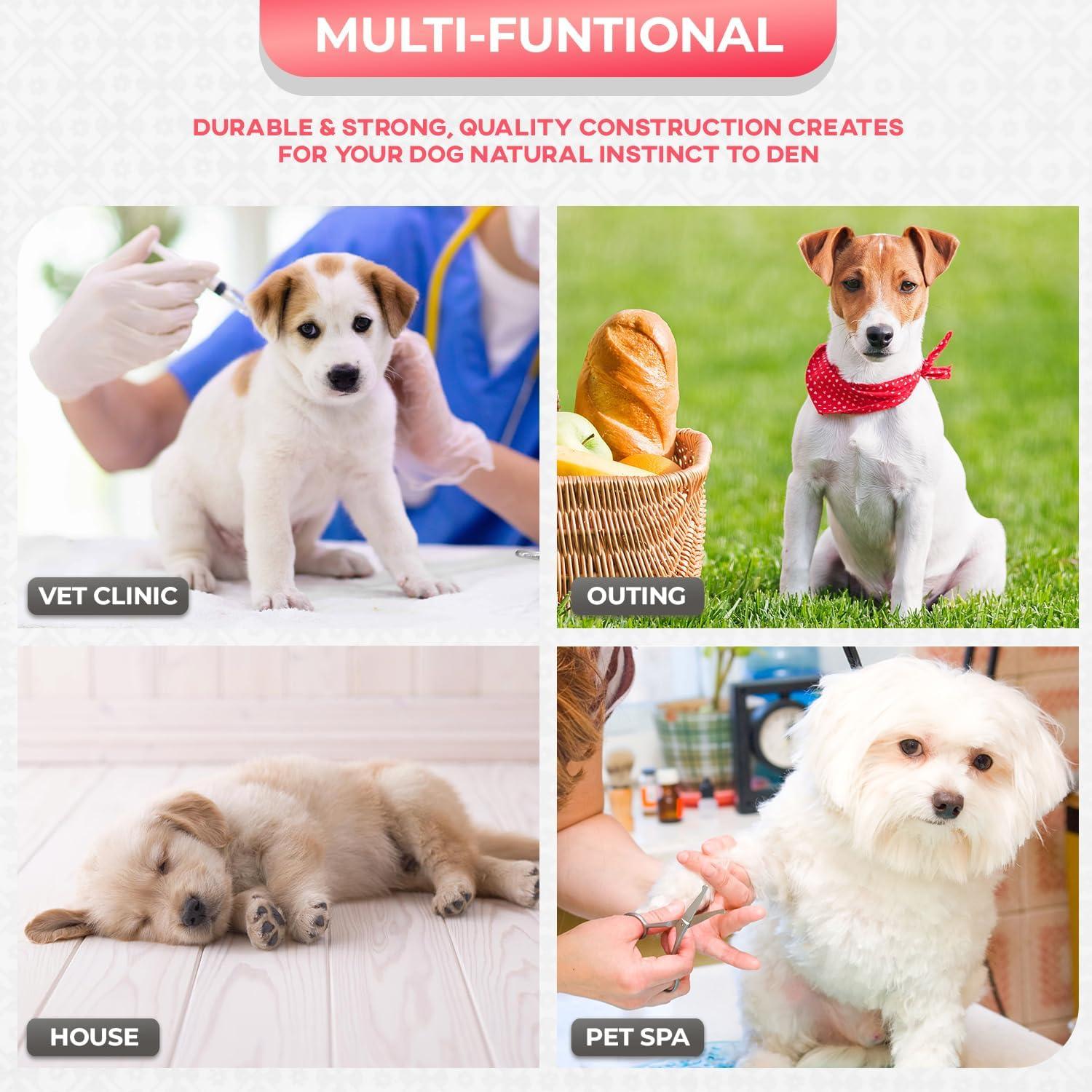 image:imageFDW Dog Crate Dog Kennel Cage with Double Door36 inch Folding Metal Wire Dog Cage with Removable TrayampDivider PanelPet Crate for Medium DogsPinkPink