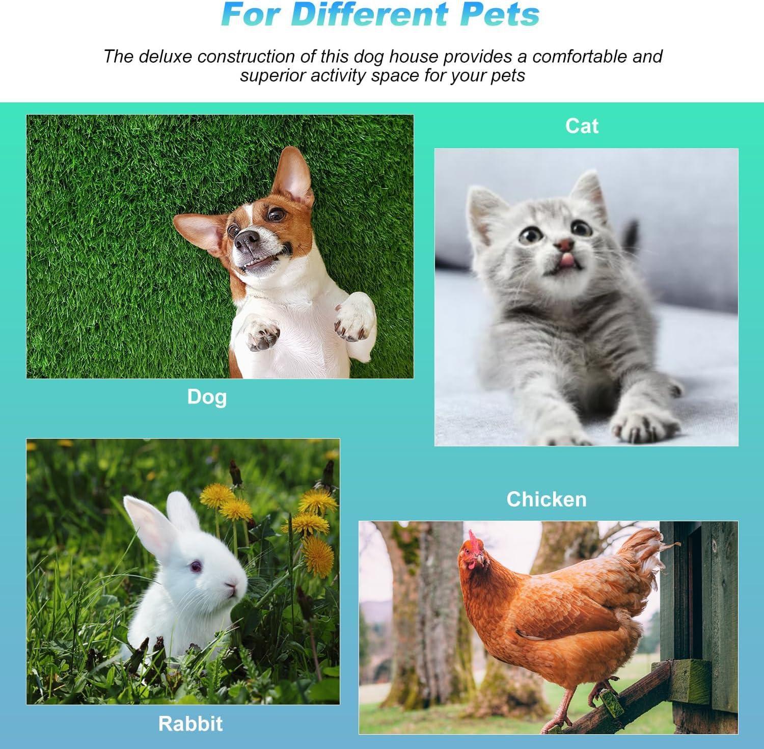 image:imageFDW Dog House Indoor Outdoor Durable Ventilate Waterproof Pet Plastic Dog House for Small Medium Large Dogs Insulated Puppy Shelter Kennel Crate with Air Vents and Elevated FloorGreen