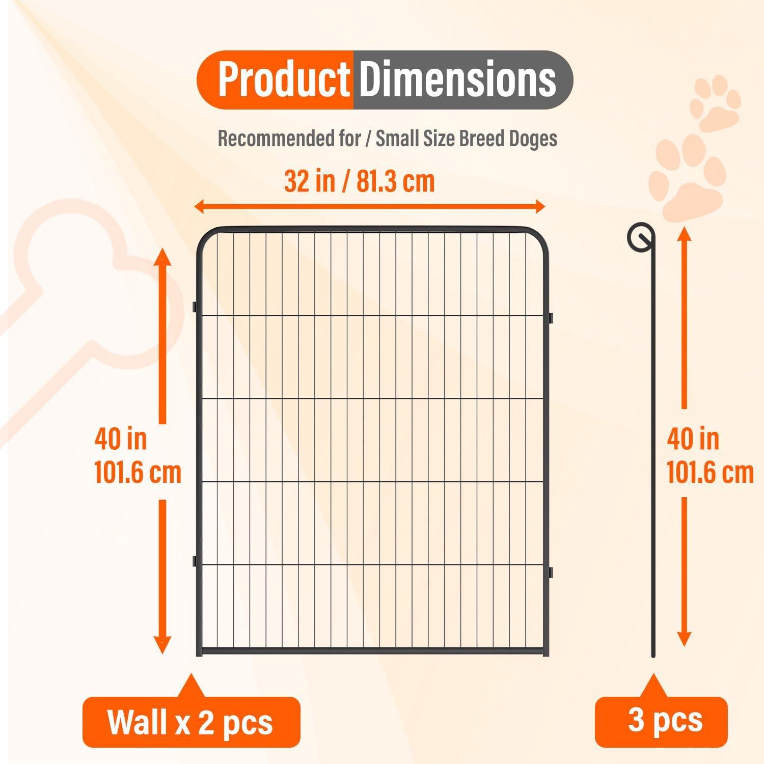 image:imageFDW Dog Playpen Kennel 4 Panels 24 Inch Height IndoorOutdoor Folding Metal Portable Puppy Exercise Pen Heavy Duty Dog Fence for Yard Camping Black2 Panels
