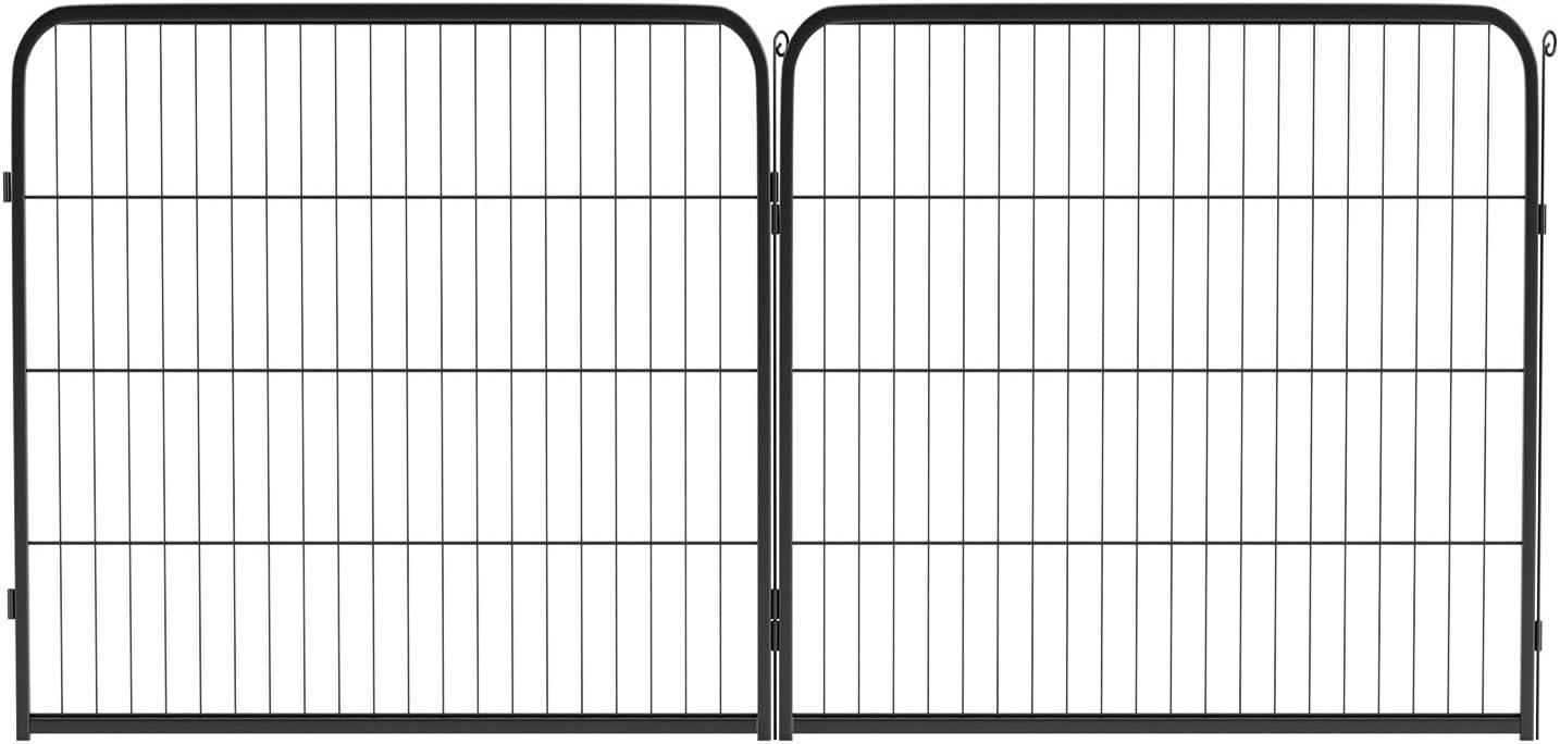 image:imageFDW Dog Playpen Kennel 4 Panels 24 Inch Height IndoorOutdoor Folding Metal Portable Puppy Exercise Pen Heavy Duty Dog Fence for Yard Camping Black2 Panels