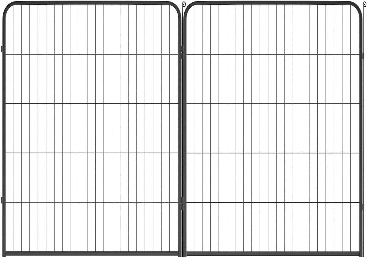 image:imageFDW Dog Playpen Kennel 4 Panels 24 Inch Height IndoorOutdoor Folding Metal Portable Puppy Exercise Pen Heavy Duty Dog Fence for Yard Camping Black2 Panels
