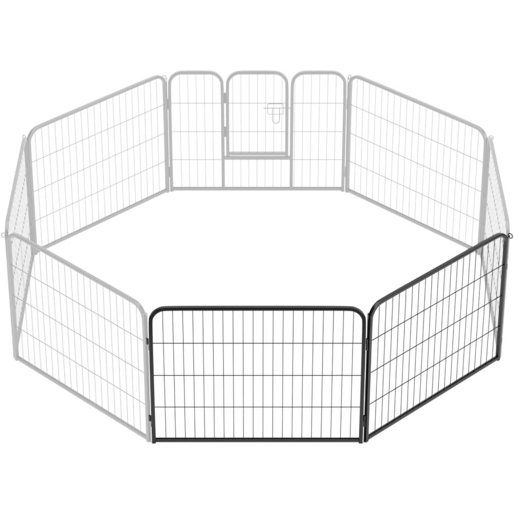 image:imageFDW Dog Playpen Kennel 4 Panels 24 Inch Height IndoorOutdoor Folding Metal Portable Puppy Exercise Pen Heavy Duty Dog Fence for Yard Camping Black2 Panels