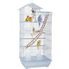 image:imageFDW 39 Inch Bird Cage Parakeet Cage with Play Top Rolling Stand amp Easy Clean PullOut Tray Roof Top Parrot Cage for for Finches Canaries Parakeets Cockatiels amp Other Small Birds White