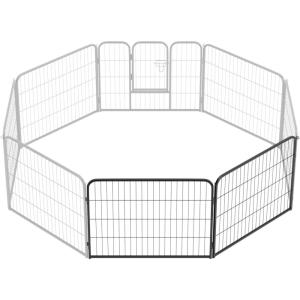 FDW Dog Playpen Kennel – 4 Panels, 24 Inch Height, Indoor/Outdoor Folding Metal Portable Puppy Exercise Pen, Heavy Duty Dog Fence for Yard, Camping – Black(2 Panels)