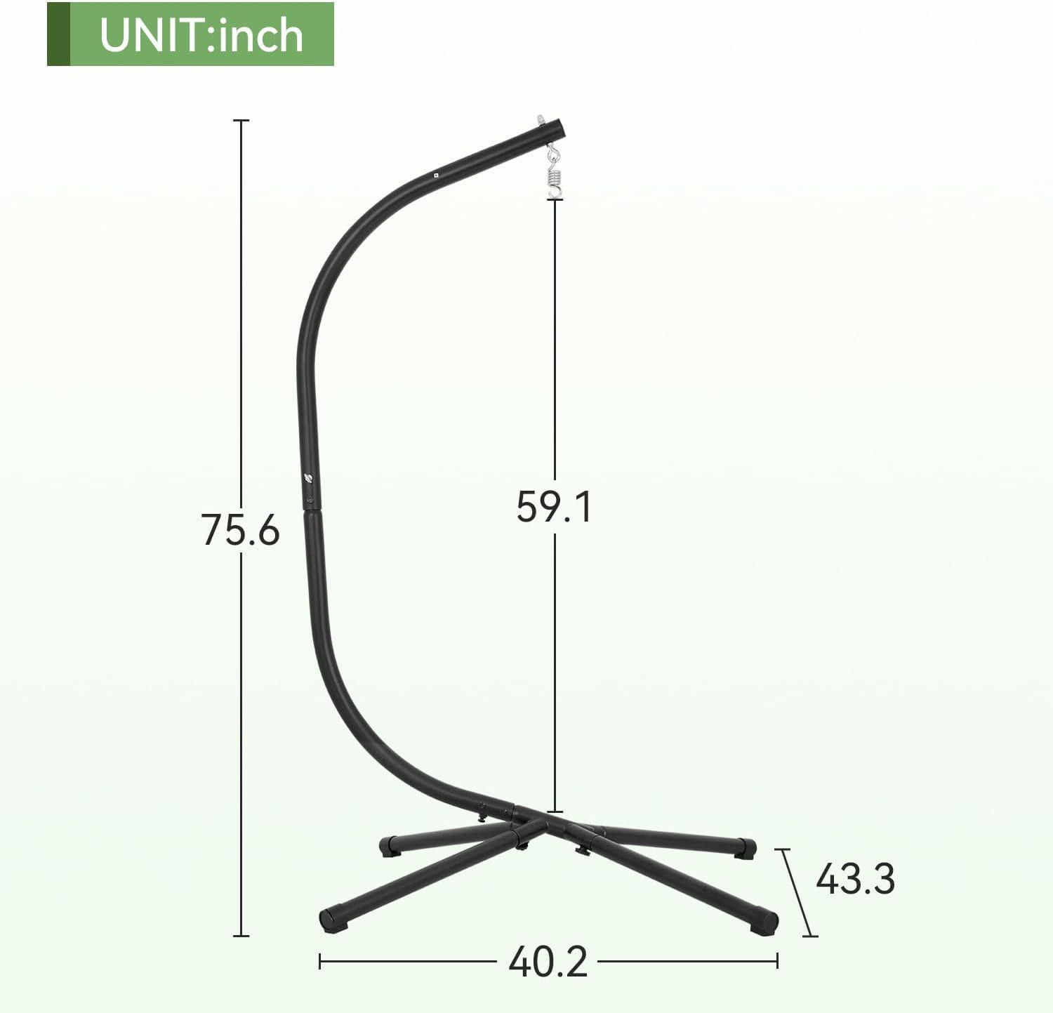 image:imageFDW Hammock Chair Stand Outdoor Solid Steel Heavy Duty Construction for Hanging Hammock Hanging Stand Max Load 400 LBS Air Porch Swing 360 Degree Rotation