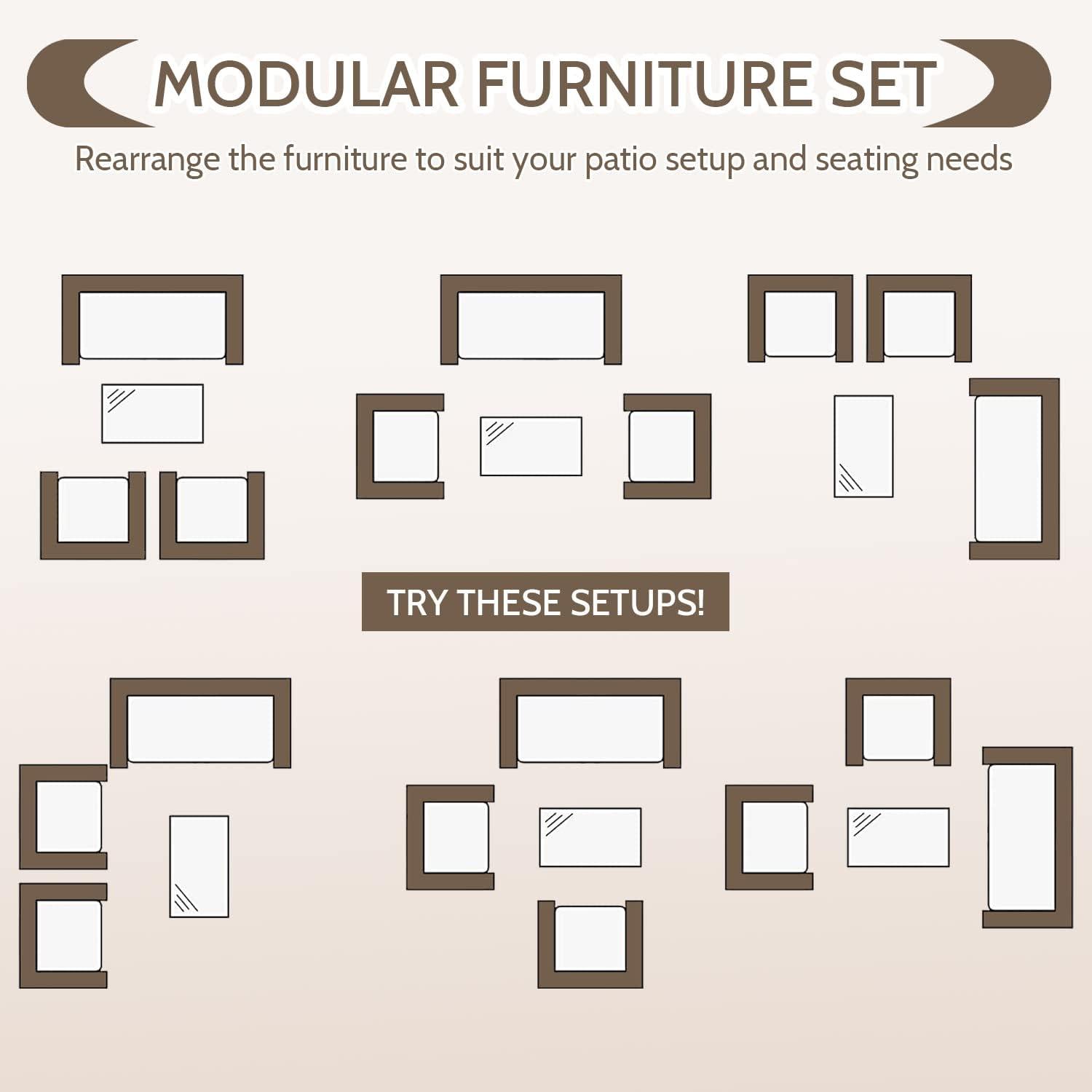 image:imageFDW Wicker Outdoor Furniture Patio Furniture Set of 3 Rattan Patio Chairs Outdoor Chairs Patio Conversation Set with Coffee Table for Yard Backyard Lawn Porch Poolside BalconyBlackBlack and Blue