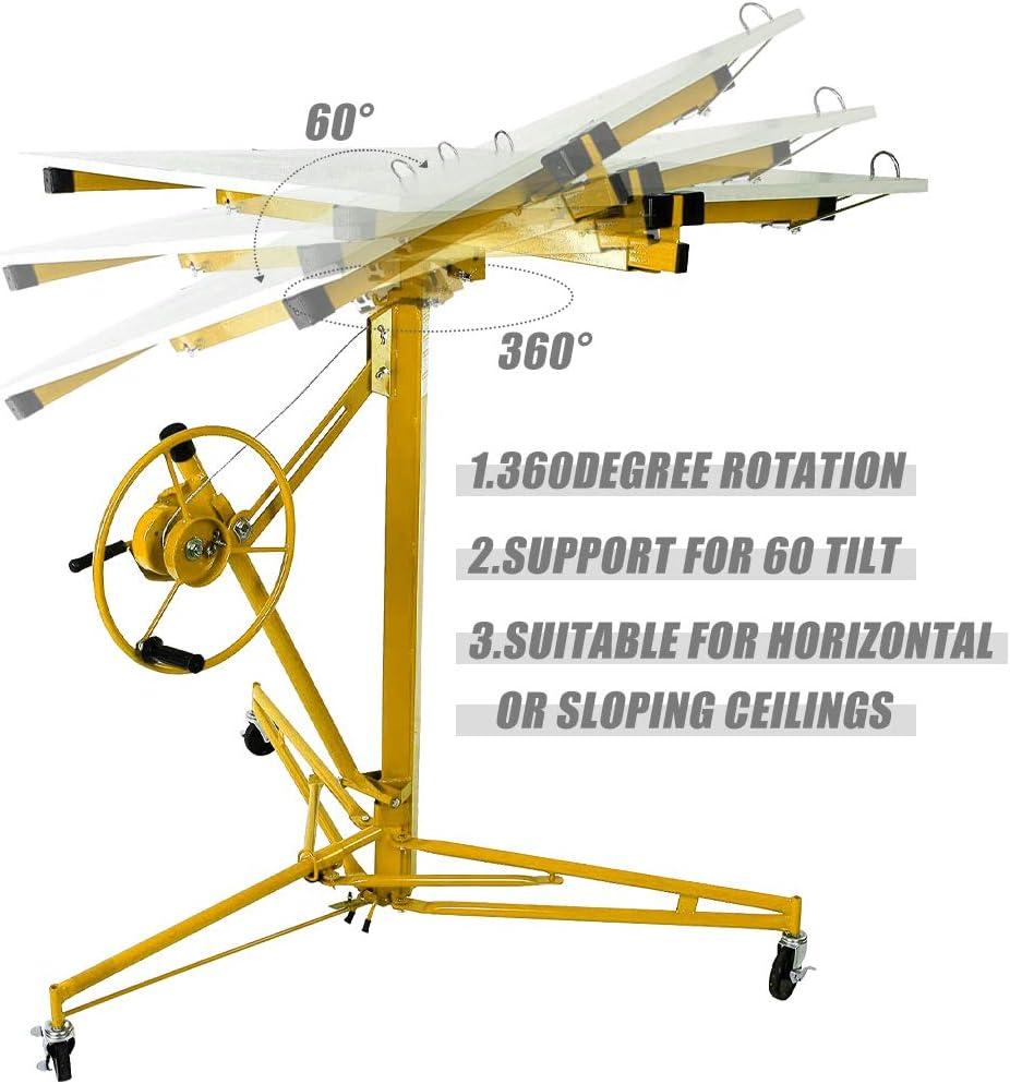 image:imageDrywall Lift 11 Construction Rolling Caster Wheel Lockable Tool Drywall Panel Hoist Jack Lifter Jack Drywall Lift Yellow