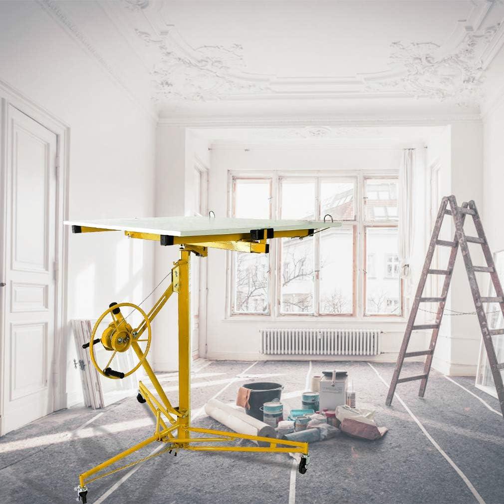 image:imageDrywall Lift 11 Construction Rolling Caster Wheel Lockable Tool Drywall Panel Hoist Jack Lifter Jack Drywall Lift Yellow
