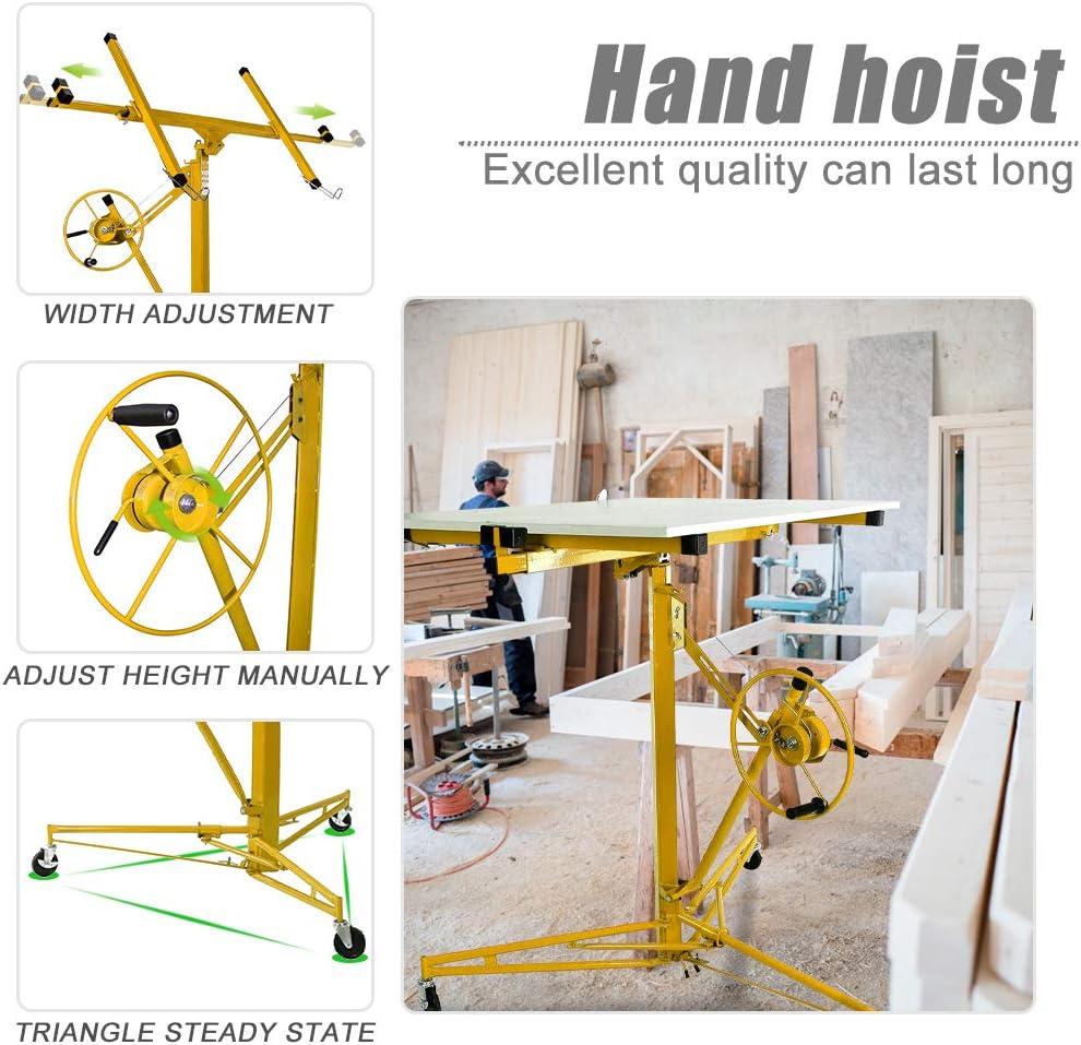 image:imageDrywall Lift 11 Construction Rolling Caster Wheel Lockable Tool Drywall Panel Hoist Jack Lifter Jack Drywall Lift Yellow
