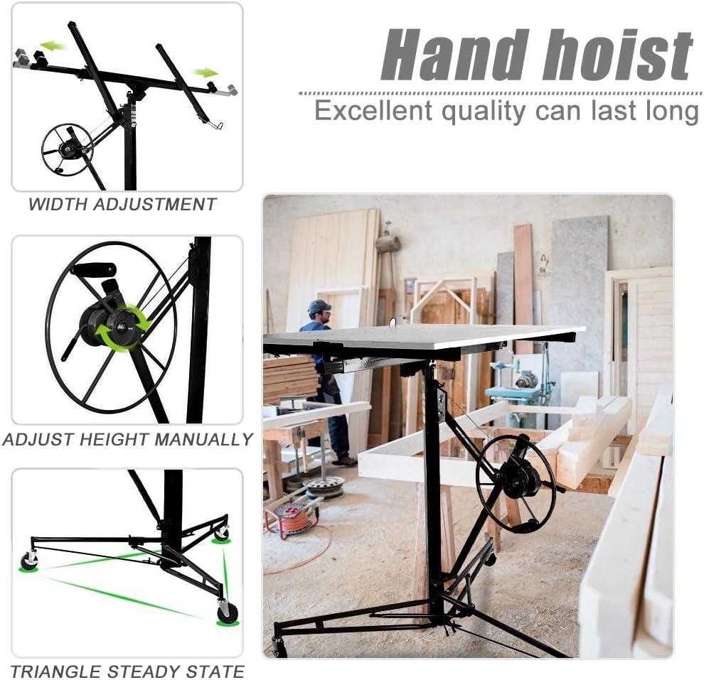 image:imageDrywall Lift 11 Drywall Panel Hoist Construction Rolling Caster Wheel Lockable Tool Jack Lifter Jack Drywall Lift Construction Tools Black