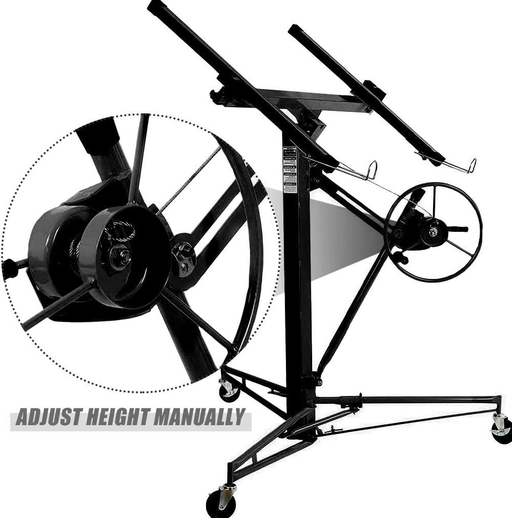 image:imageDrywall Lift 11 Drywall Panel Hoist Construction Rolling Caster Wheel Lockable Tool Jack Lifter Jack Drywall Lift Construction Tools Black