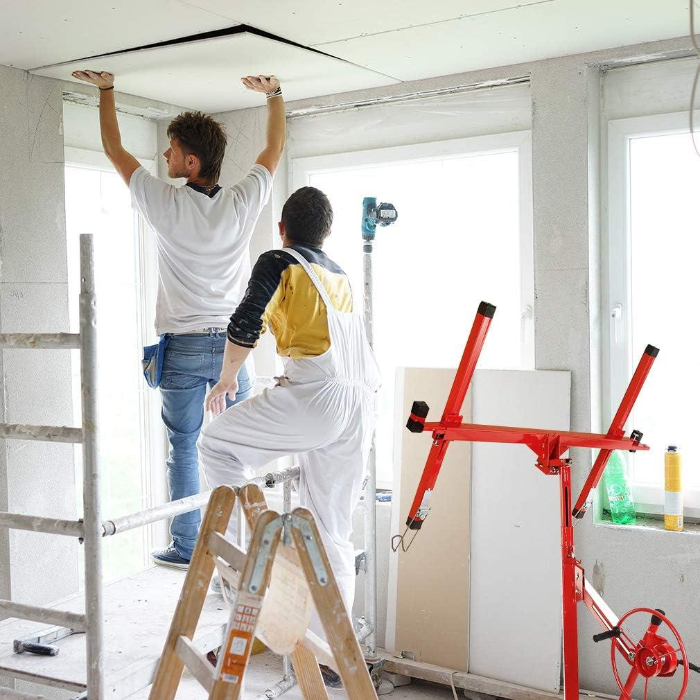 image:imageDrywall Lift 11 Drywall Panel Hoist Construction Rolling Caster Wheel Lockable Tool Jack Lifter Jack Drywall Lift Construction Tools Red