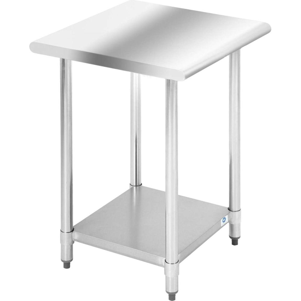 image:imageStainless Steel Work Table Kitchen Work Table Scratch Resistent Commercial Work Table Metal Table with Adjustable Table Foot for Kitchen Home Restaurant 24Wx24L