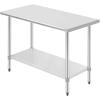 image:imageKitchen Work Table Scratch Resistent and Antirust Metal Stainless Steel Work Table with Adjustable Table Foot Scratch Resistent 24Wx48L