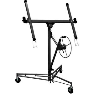 Drywall Lift 11′ Drywall Panel Hoist Construction Rolling Caster Wheel Lockable Tool Jack Lifter Jack Drywall Lift Construction Tools (Black)